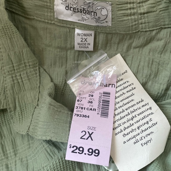 (BN38) Lot of 3 Dress barn button front roll tab 1/4 sleeves tops, NWT - Picture 9 of 12